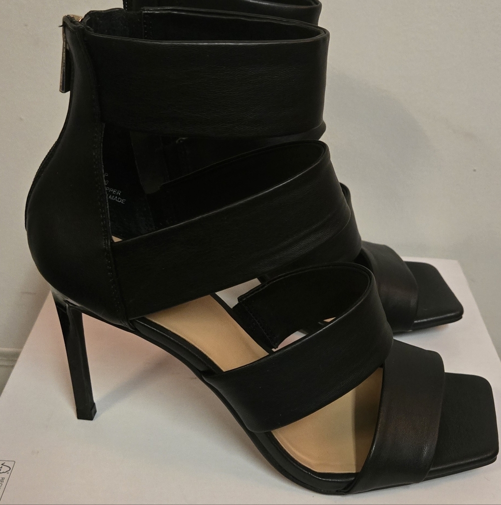 INC LIANAP Black Strappy Heels